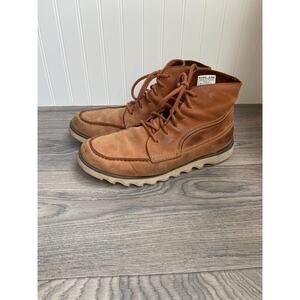 Sorel Kezar Moc Toe Boots Men’s 11 Brown Leather Lace Up Ankle Outdoor Comfort